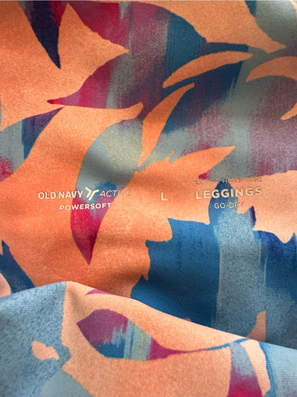 Old Navy Multicolor Floral Print Leggings - Pink, Blue, Peach - Picture 3 of 3